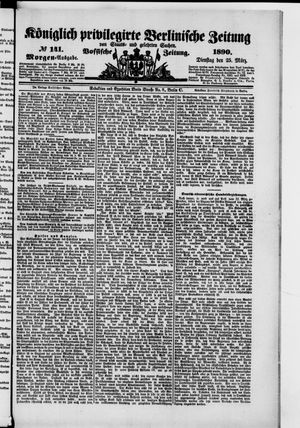 Königlich privilegirte Berlinische Zeitung von Staats- und gelehrten Sachen vom 25.03.1890