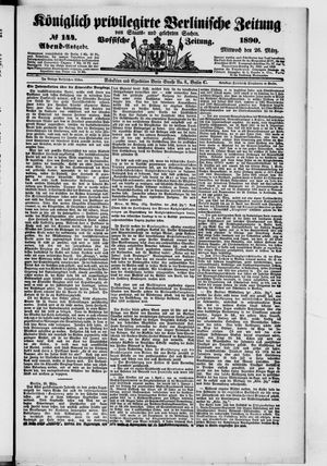 Königlich privilegirte Berlinische Zeitung von Staats- und gelehrten Sachen vom 26.03.1890