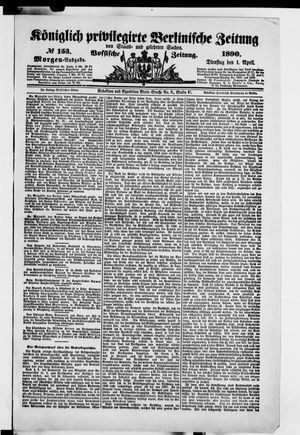 Königlich privilegirte Berlinische Zeitung von Staats- und gelehrten Sachen vom 01.04.1890