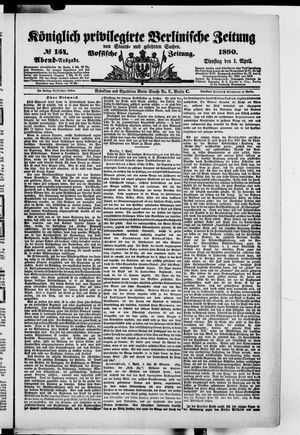 Königlich privilegirte Berlinische Zeitung von Staats- und gelehrten Sachen vom 01.04.1890
