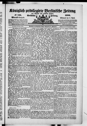Königlich privilegirte Berlinische Zeitung von Staats- und gelehrten Sachen on Apr 2, 1890