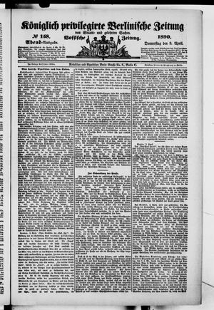 Königlich privilegirte Berlinische Zeitung von Staats- und gelehrten Sachen vom 03.04.1890