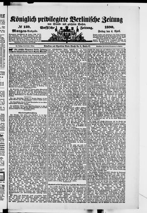 Königlich privilegirte Berlinische Zeitung von Staats- und gelehrten Sachen on Apr 4, 1890