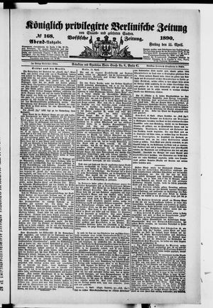 Königlich privilegirte Berlinische Zeitung von Staats- und gelehrten Sachen vom 11.04.1890