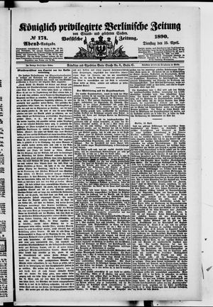 Königlich privilegirte Berlinische Zeitung von Staats- und gelehrten Sachen on Apr 15, 1890