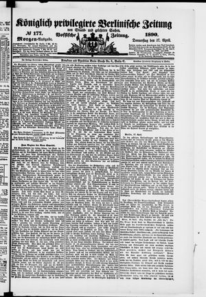 Königlich privilegirte Berlinische Zeitung von Staats- und gelehrten Sachen on Apr 17, 1890