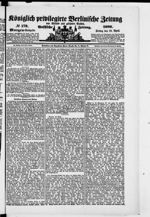 Königlich privilegirte Berlinische Zeitung von Staats- und gelehrten Sachen vom 18.04.1890
