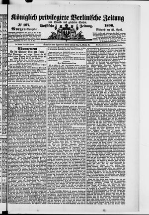 Königlich privilegirte Berlinische Zeitung von Staats- und gelehrten Sachen vom 23.04.1890