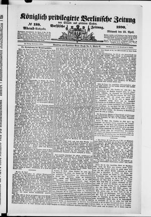 Königlich privilegirte Berlinische Zeitung von Staats- und gelehrten Sachen vom 23.04.1890