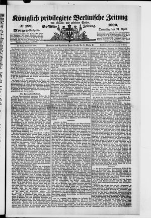Königlich privilegirte Berlinische Zeitung von Staats- und gelehrten Sachen on Apr 24, 1890