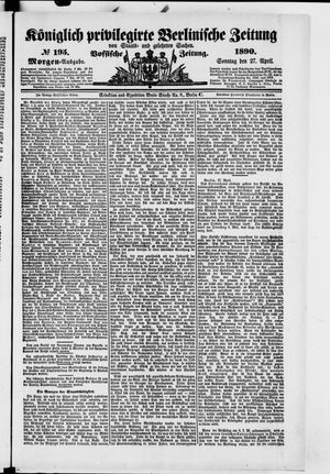 Königlich privilegirte Berlinische Zeitung von Staats- und gelehrten Sachen vom 27.04.1890