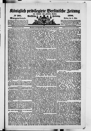 Königlich privilegirte Berlinische Zeitung von Staats- und gelehrten Sachen vom 02.05.1890