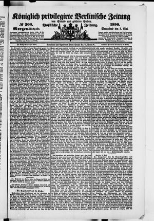 Königlich privilegirte Berlinische Zeitung von Staats- und gelehrten Sachen vom 03.05.1890