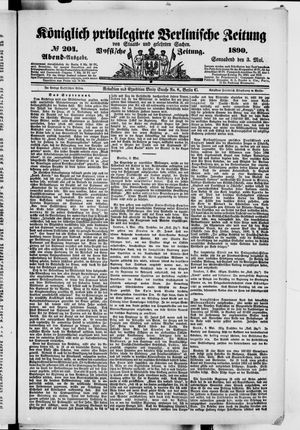 Königlich privilegirte Berlinische Zeitung von Staats- und gelehrten Sachen on May 3, 1890