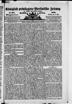 Königlich privilegirte Berlinische Zeitung von Staats- und gelehrten Sachen on May 6, 1890