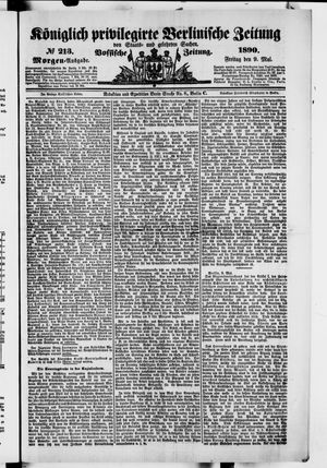 Königlich privilegirte Berlinische Zeitung von Staats- und gelehrten Sachen on May 9, 1890