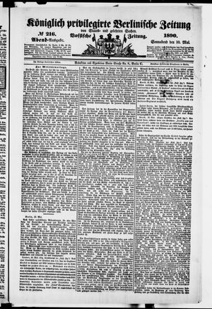 Königlich privilegirte Berlinische Zeitung von Staats- und gelehrten Sachen vom 10.05.1890