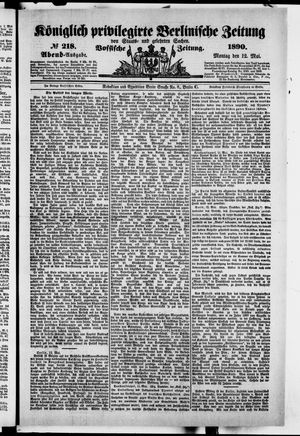Königlich privilegirte Berlinische Zeitung von Staats- und gelehrten Sachen vom 12.05.1890