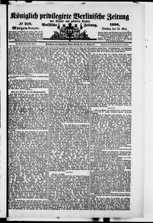Königlich privilegirte Berlinische Zeitung von Staats- und gelehrten Sachen vom 13.05.1890
