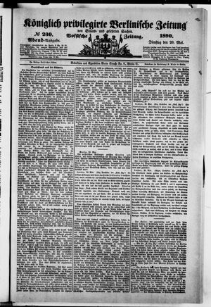 Königlich privilegirte Berlinische Zeitung von Staats- und gelehrten Sachen on May 20, 1890