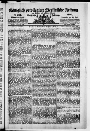 Königlich privilegirte Berlinische Zeitung von Staats- und gelehrten Sachen on May 22, 1890