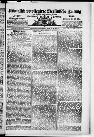 Königlich privilegirte Berlinische Zeitung von Staats- und gelehrten Sachen on May 24, 1890