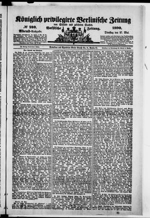 Königlich privilegirte Berlinische Zeitung von Staats- und gelehrten Sachen on May 27, 1890
