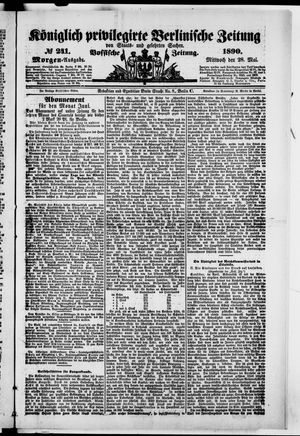 Königlich privilegirte Berlinische Zeitung von Staats- und gelehrten Sachen on May 28, 1890
