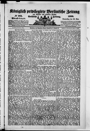 Königlich privilegirte Berlinische Zeitung von Staats- und gelehrten Sachen vom 29.05.1890