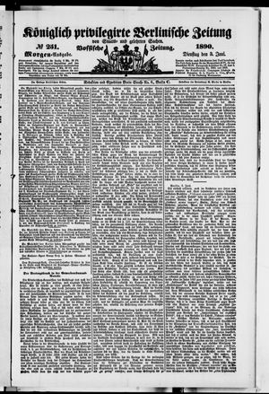 Königlich privilegirte Berlinische Zeitung von Staats- und gelehrten Sachen vom 03.06.1890