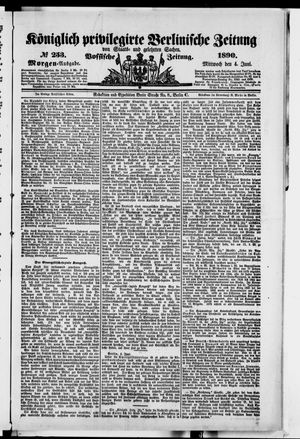 Königlich privilegirte Berlinische Zeitung von Staats- und gelehrten Sachen vom 04.06.1890