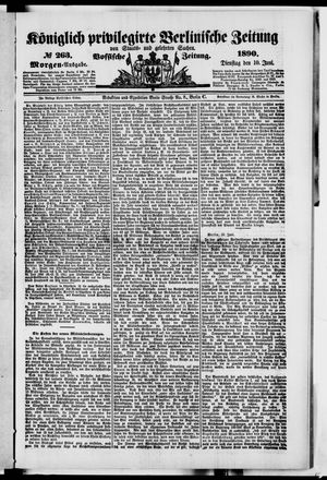 Königlich privilegirte Berlinische Zeitung von Staats- und gelehrten Sachen vom 10.06.1890