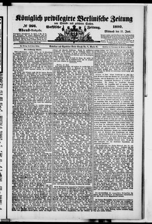 Königlich privilegirte Berlinische Zeitung von Staats- und gelehrten Sachen vom 11.06.1890