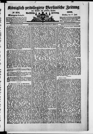 Königlich privilegirte Berlinische Zeitung von Staats- und gelehrten Sachen vom 17.06.1890