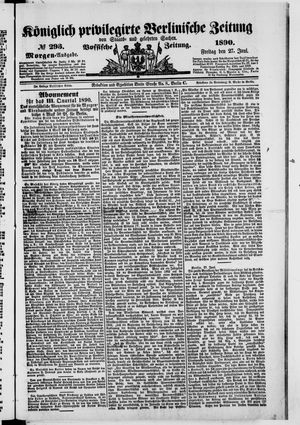 Königlich privilegirte Berlinische Zeitung von Staats- und gelehrten Sachen on Jun 27, 1890