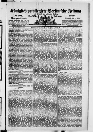 Königlich privilegirte Berlinische Zeitung von Staats- und gelehrten Sachen on Jul 2, 1890