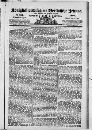 Königlich privilegirte Berlinische Zeitung von Staats- und gelehrten Sachen vom 21.07.1890