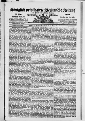 Königlich privilegirte Berlinische Zeitung von Staats- und gelehrten Sachen vom 22.07.1890