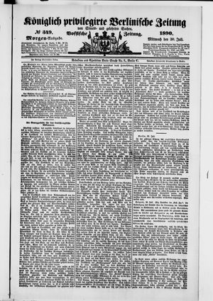 Königlich privilegirte Berlinische Zeitung von Staats- und gelehrten Sachen vom 30.07.1890