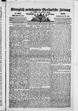 Königlich privilegirte Berlinische Zeitung von Staats- und gelehrten Sachen vom 30.07.1890