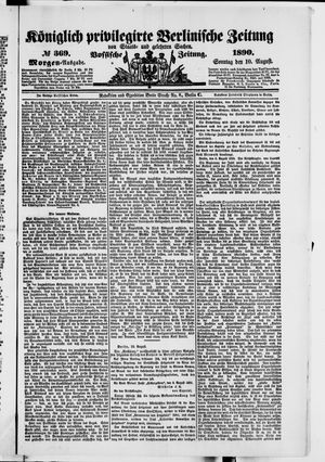 Königlich privilegirte Berlinische Zeitung von Staats- und gelehrten Sachen vom 10.08.1890