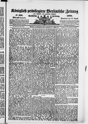 Königlich privilegirte Berlinische Zeitung von Staats- und gelehrten Sachen vom 16.08.1890