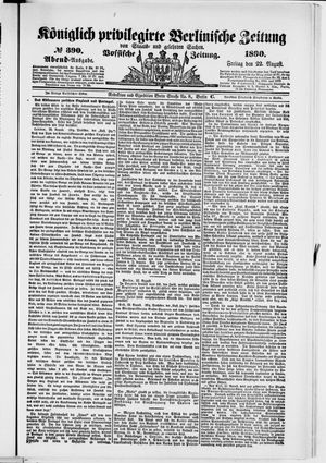 Königlich privilegirte Berlinische Zeitung von Staats- und gelehrten Sachen vom 22.08.1890