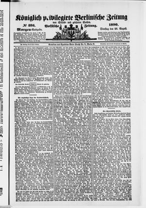 Königlich privilegirte Berlinische Zeitung von Staats- und gelehrten Sachen on Aug 26, 1890