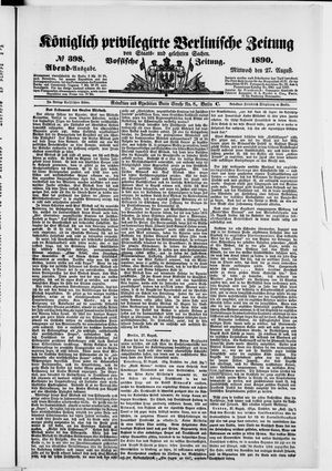 Königlich privilegirte Berlinische Zeitung von Staats- und gelehrten Sachen vom 27.08.1890