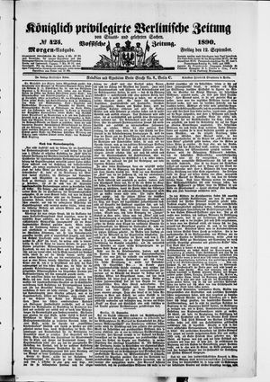 Königlich privilegirte Berlinische Zeitung von Staats- und gelehrten Sachen vom 12.09.1890