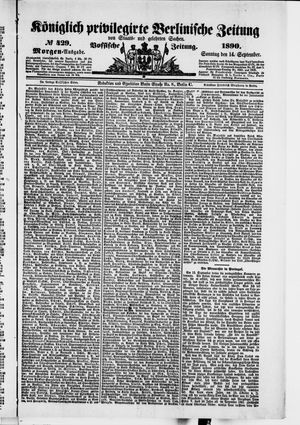 Königlich privilegirte Berlinische Zeitung von Staats- und gelehrten Sachen vom 14.09.1890