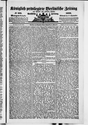 Königlich privilegirte Berlinische Zeitung von Staats- und gelehrten Sachen on Sep 17, 1890