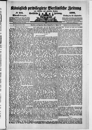 Königlich privilegirte Berlinische Zeitung von Staats- und gelehrten Sachen vom 23.09.1890