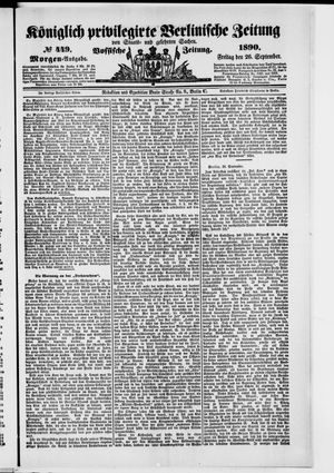 Königlich privilegirte Berlinische Zeitung von Staats- und gelehrten Sachen vom 26.09.1890